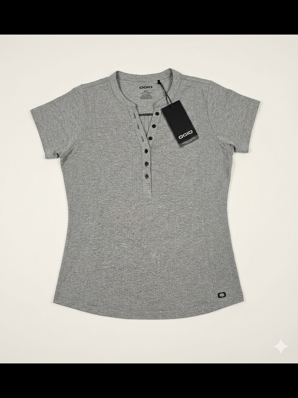 OGIO | NWT Gray Heather Tread Short Sleeve Henley Top Medium
